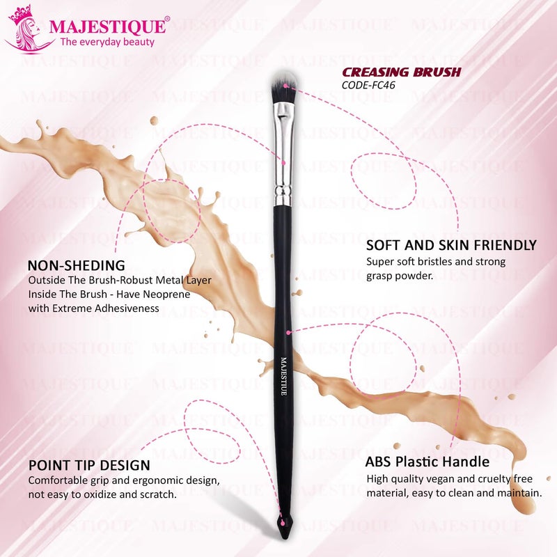 MAJESTIQUE Majestique Professional Makeup ApplyingCreasing Makeup Brush  Eyeshadow Smudge Brush  Short Shader Precision Makeup Brush  HighEnd Small Eyeshadow Brush For Creasing  Cat Eye Makeup Look - Image 3