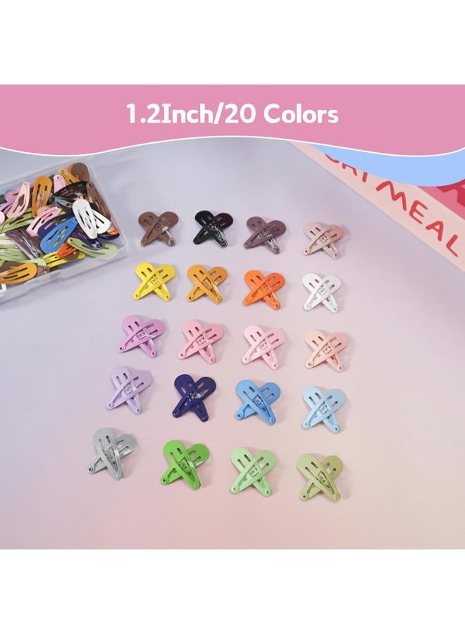SLYFTE Snap Mini Hair Clips, 100PCS Premium Kids Barrettes Metal Non Slip Hair Bow Clips for Girls Toddler, 1.2 Inch 20 Colors - Image 2
