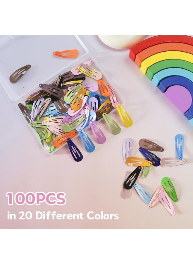 SLYFTE Snap Mini Hair Clips, 100PCS Premium Kids Barrettes Metal Non Slip Hair Bow Clips for Girls Toddler, 1.2 Inch 20 Colors - Image 4