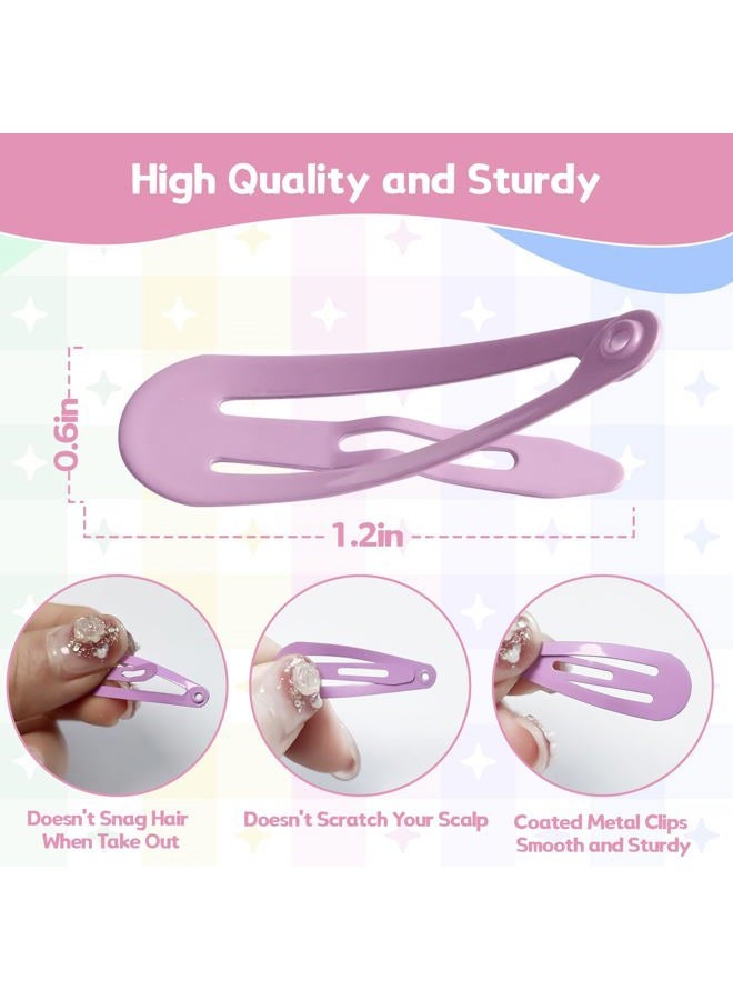 SLYFTE Snap Mini Hair Clips, 100PCS Premium Kids Barrettes Metal Non Slip Hair Bow Clips for Girls Toddler, 1.2 Inch 20 Colors - Image 3