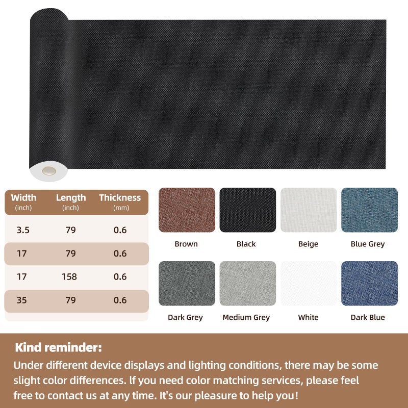 Shagoom Fabric Repair Patch, 17X79 Inch Fabric Large Repair Tape, Self-Adhesive Patches for Furniture, Sofa, Car Interior, Shoes, Hand Bag, Clothing (Grey, 17X79 Inch) - Image 2