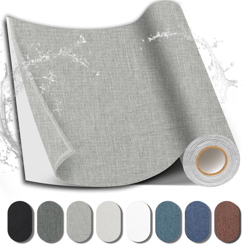 Shagoom Fabric Repair Patch, 17X79 Inch Fabric Large Repair Tape, Self-Adhesive Patches for Furniture, Sofa, Car Interior, Shoes, Hand Bag, Clothing (Grey, 17X79 Inch) - Image 1