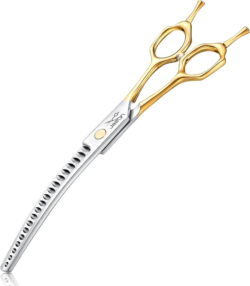 7.5 Inch Curved Chunker Scissors for Dogs - 19 Teeth Professional Thinning Scissors - Image 1