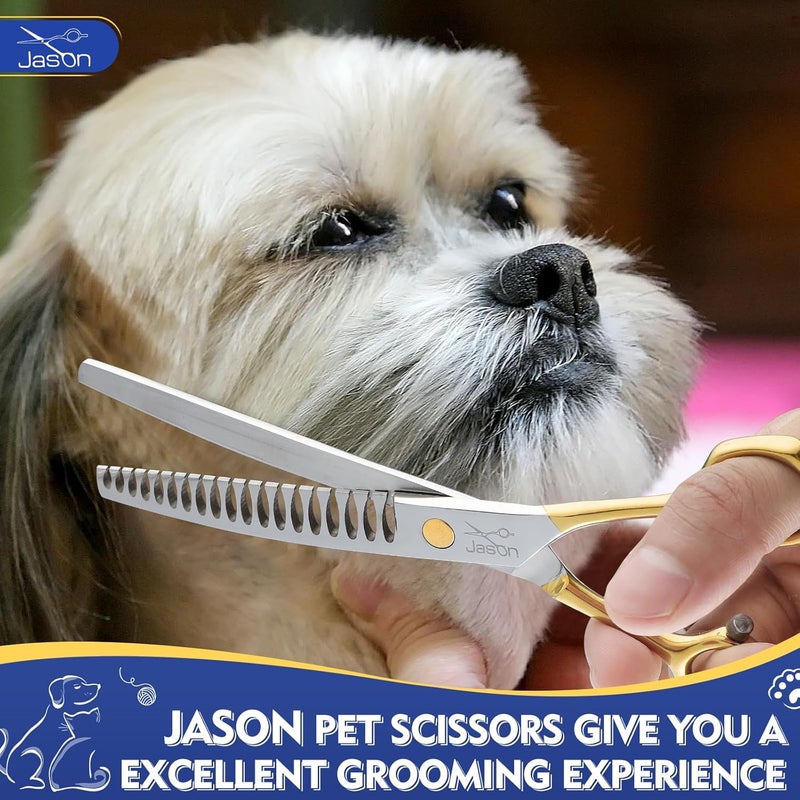 7.5 Inch Curved Chunker Scissors for Dogs - 19 Teeth Professional Thinning Scissors - Image 4