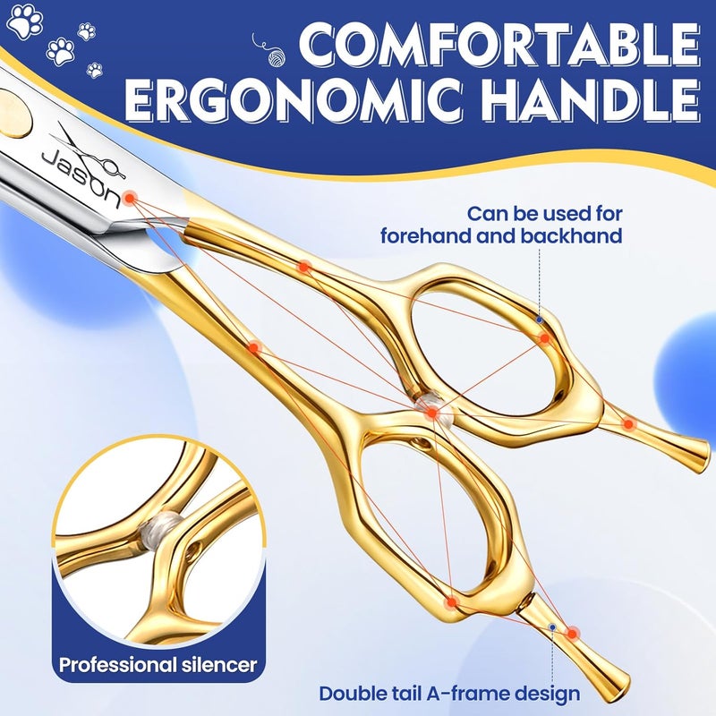 7.5 Inch Curved Chunker Scissors for Dogs - 19 Teeth Professional Thinning Scissors - Image 5