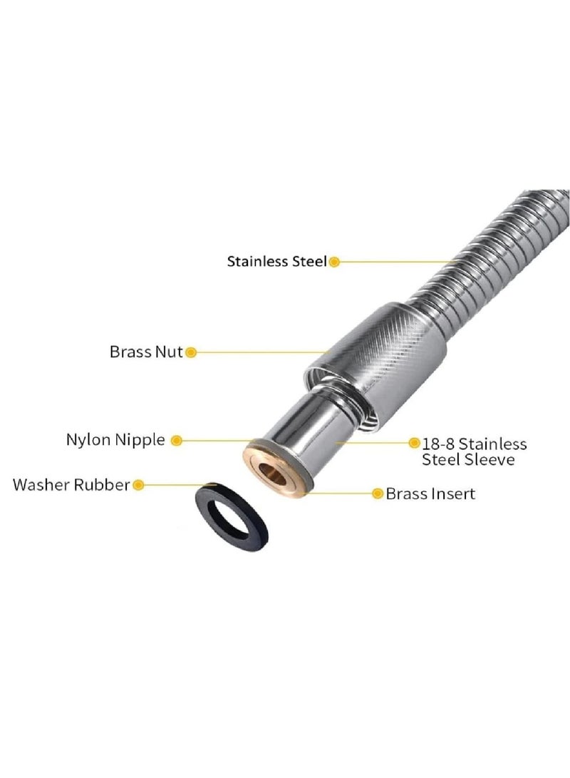 1.5m(59in) Flexible Stainless Steel Shower Hose Anti-kink - Image 2