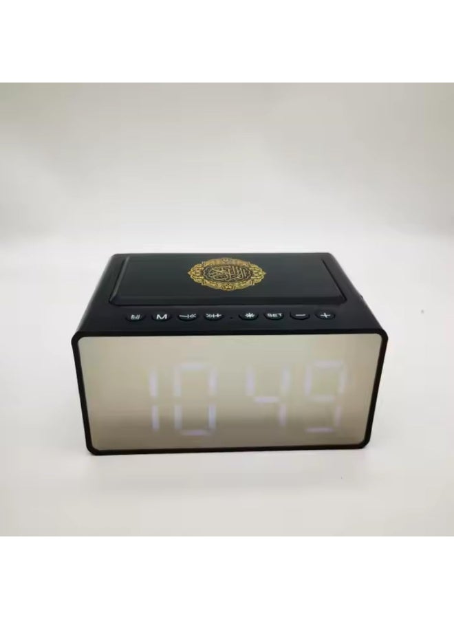 تلواح Quran Speaker with Azan Clock & Bluetooth | Alarm Clock Radio with LED Display, USB Port, App Control & Powerful Battery Backup | 8GB Storage Quran Reciter Speaker (SQ-808 Black) - Image 4