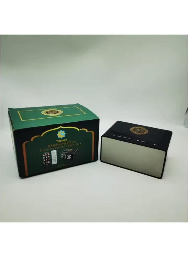 تلواح Quran Speaker with Azan Clock & Bluetooth | Alarm Clock Radio with LED Display, USB Port, App Control & Powerful Battery Backup | 8GB Storage Quran Reciter Speaker (SQ-808 Black) - Image 5