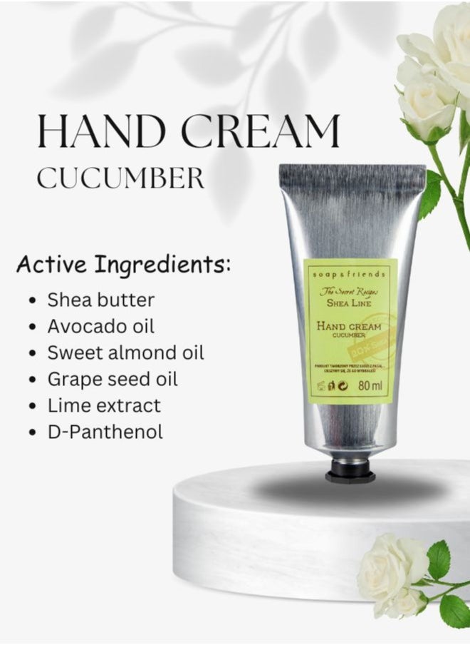Soap&Friends Soap&Friends Hydrating Hand Cream 80ml – 20% Organic Shea Butter with Soothing Cucumber – Natural, Cruelty-Free Hand Moisturizer  - Image 5