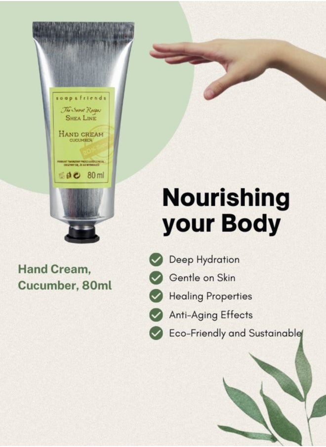 Soap&Friends Soap&Friends Hydrating Hand Cream 80ml – 20% Organic Shea Butter with Soothing Cucumber – Natural, Cruelty-Free Hand Moisturizer  - Image 4