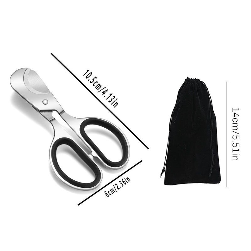 Stainless Steel Cigar Cutter Set With Double Blades And Storage Pouch - Image 3