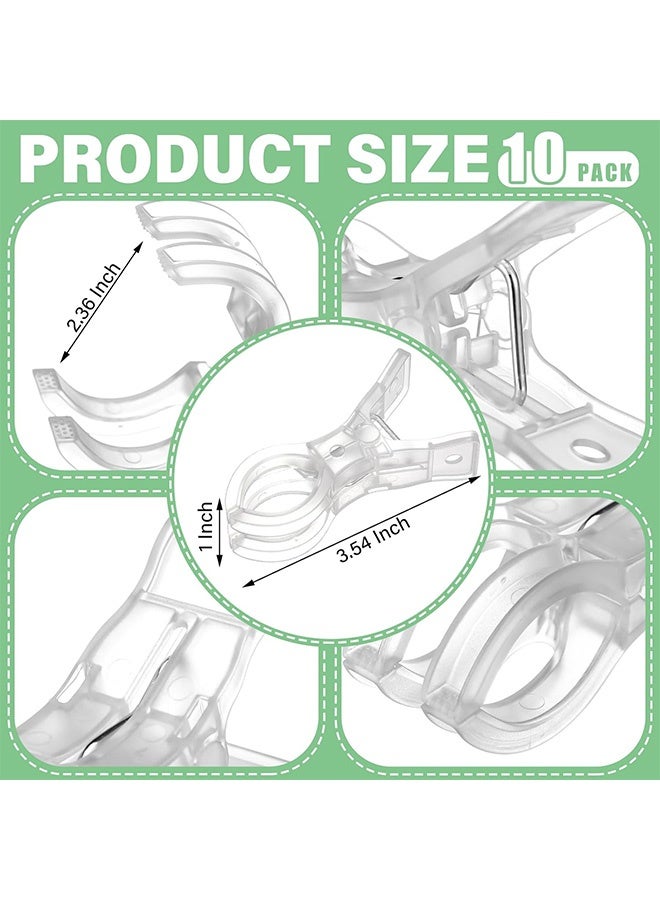 10 Pack Large Balloon Arch Clips Plastic Transparent Backdrop Spring Clamps 3.5 Inch Heavy Duty Clip for Balloon Arch Kit Birthday Decoration Crafts Woodworking Photography Studios - Image 2