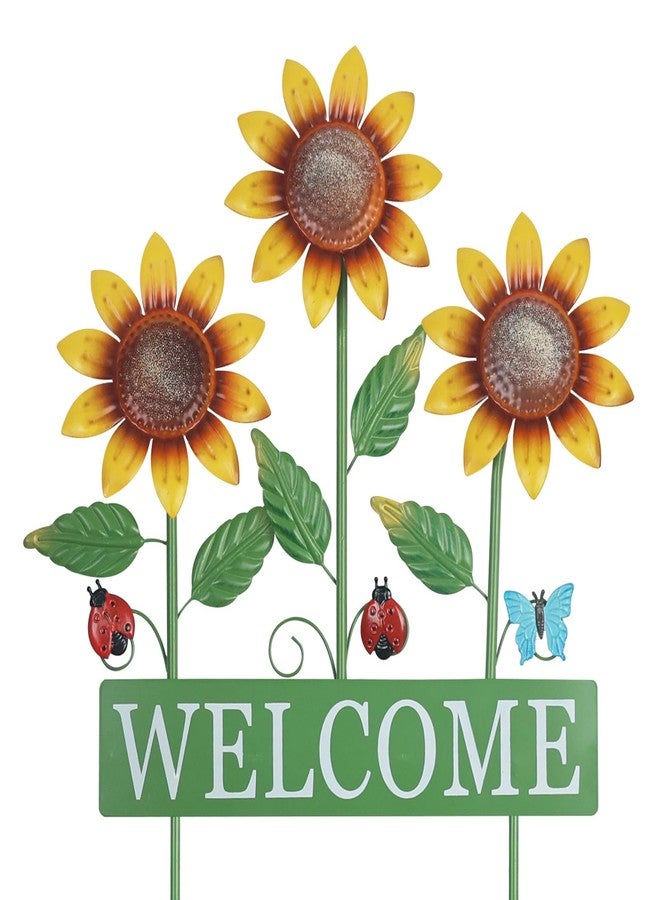 hogardeck Garden Decor for Outside, Metal Sunflower Butterfly Decorative Garden Stakes for Spring Decor, Yard Art Welcome Sign for Outdoor Lawn Porch Pathway Backyard Patio Decorations - Image 1