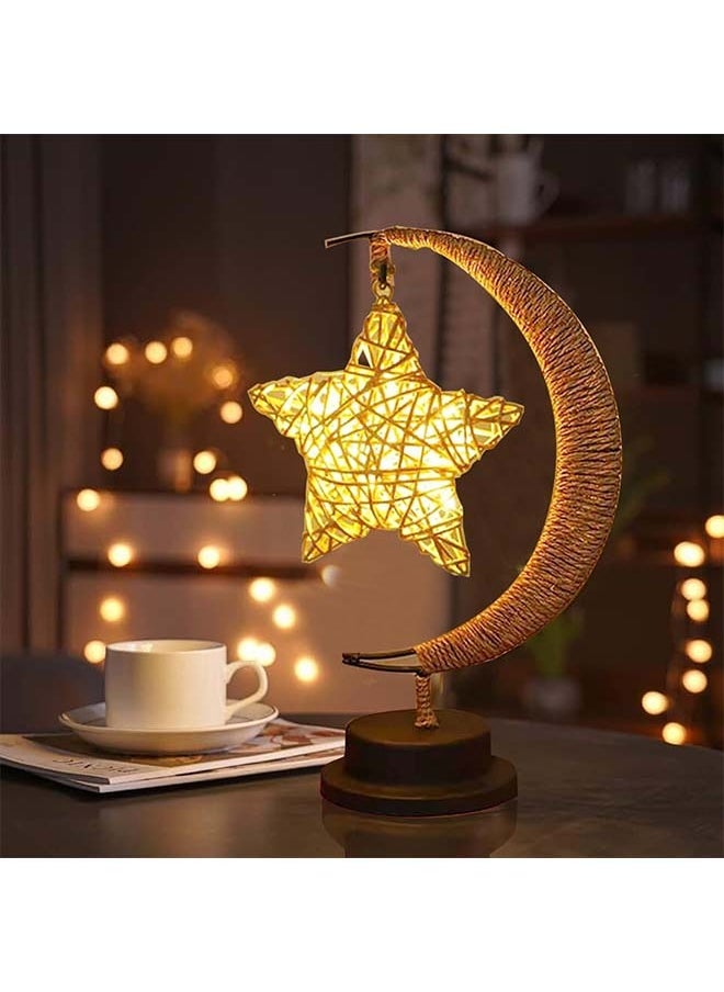 Yoawllty - Ramadan Night Light, Ramadan Lights, Ramadan Decoration Star and Moon Table Lamp for Living Room, Party Gift - Image 1