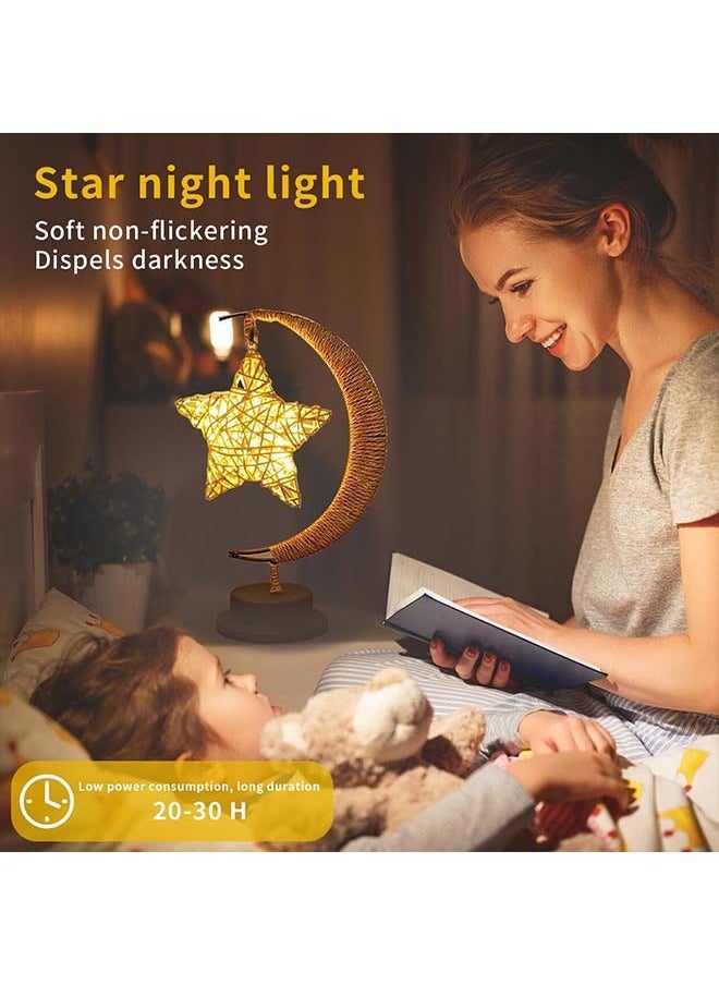 Yoawllty - Ramadan Night Light, Ramadan Lights, Ramadan Decoration Star and Moon Table Lamp for Living Room, Party Gift - Image 1