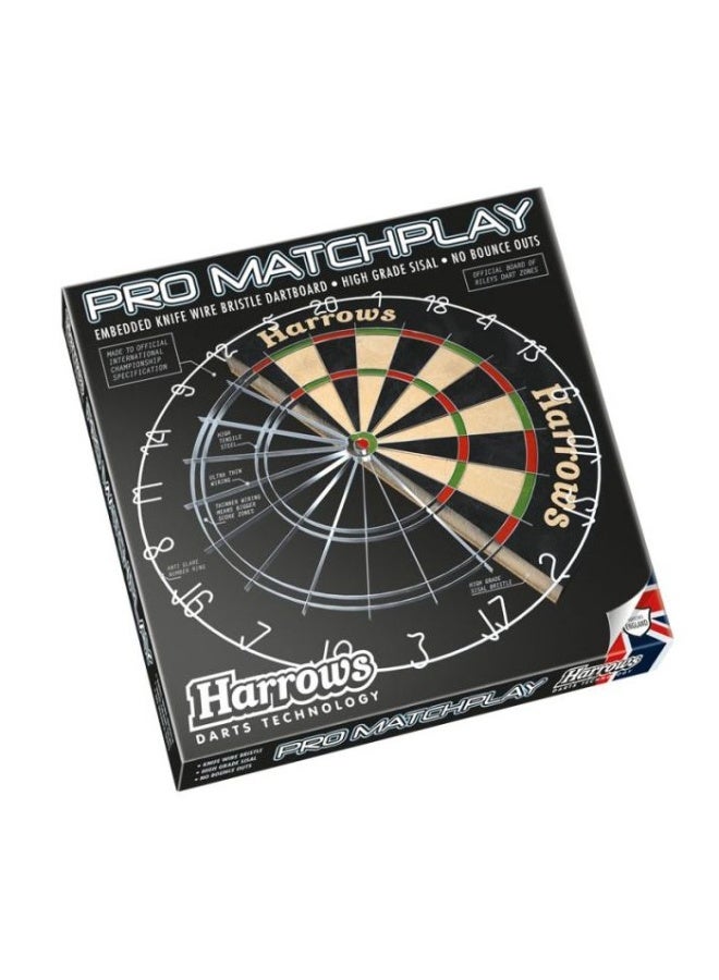 Harrows Pro Matchplay Dartboard JE18D – Official Tournament Bristle Board with High-Density Sisal, Razor Wire System & Anti-Glare Number Ring - Image 1
