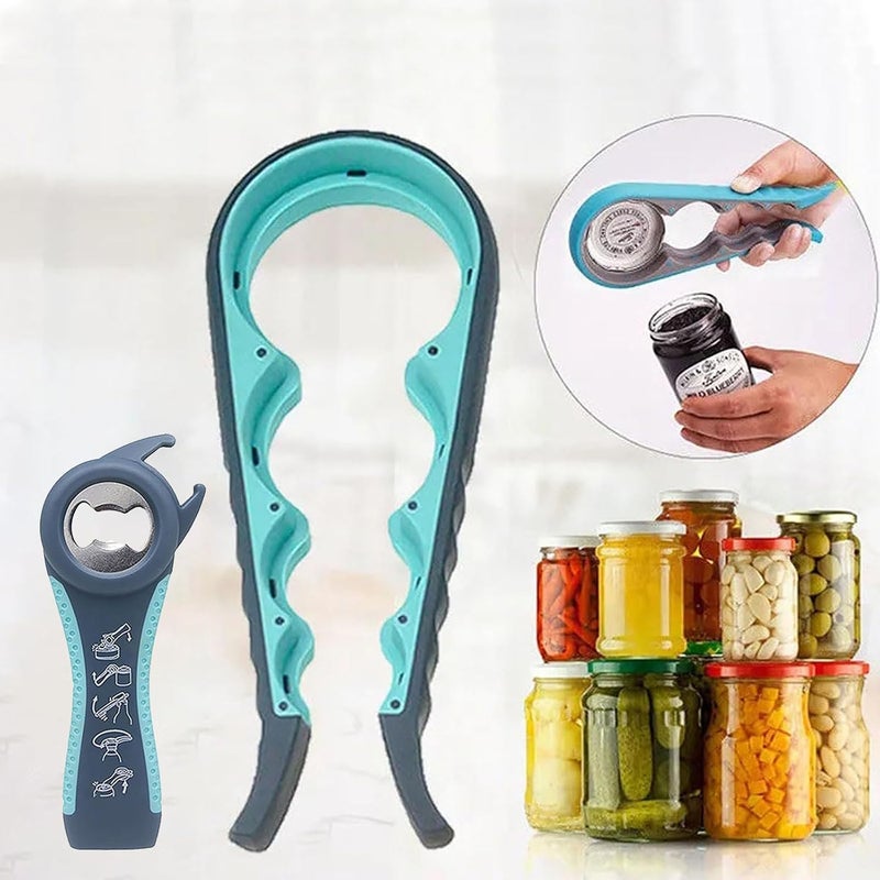 GZLT Bottle Opener for Arthritic Hand,Jar Opener for Old People, Children, Women, Those with Weak Hands,Multifunctional Kitchen Gadgets (05-Blue) - Image 2