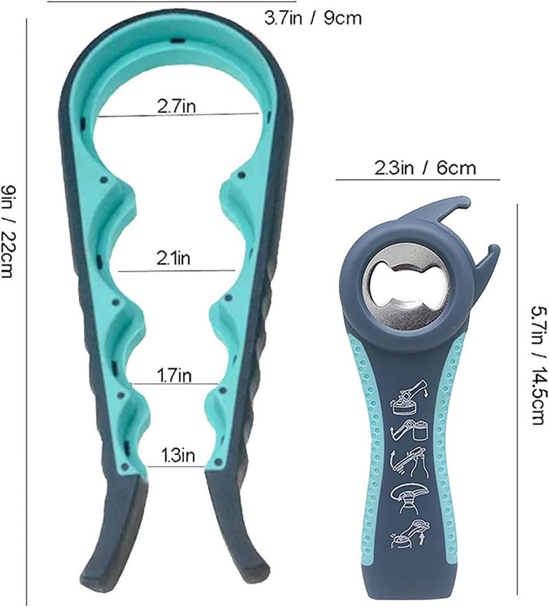 GZLT Bottle Opener for Arthritic Hand,Jar Opener for Old People, Children, Women, Those with Weak Hands,Multifunctional Kitchen Gadgets (05-Blue) - Image 3