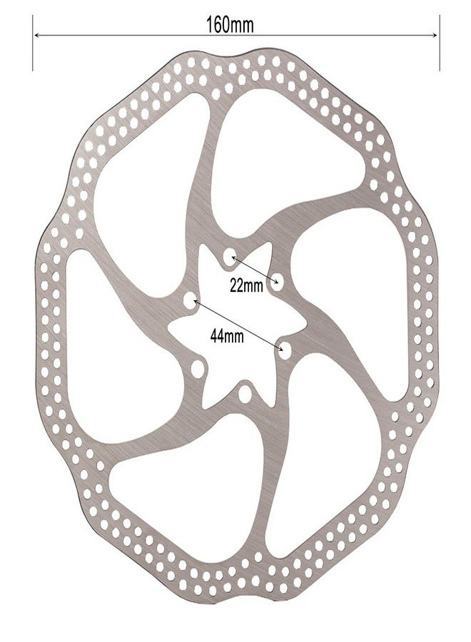 Litetop 160mm Disc Brake Rotor with 6 Bolts Stainless Steel Bicycle Rotors Fit for Road Bike, Mountain Bike, MTB, BMX (Stainless Steel, 2pcs) - Image 2