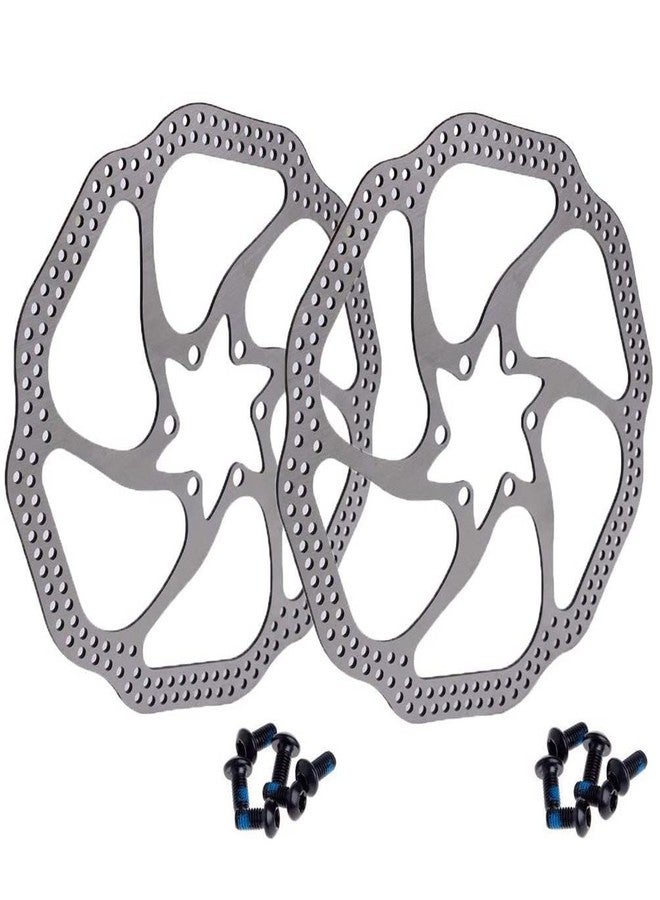 Litetop 160mm Disc Brake Rotor with 6 Bolts Stainless Steel Bicycle Rotors Fit for Road Bike, Mountain Bike, MTB, BMX (Stainless Steel, 2pcs) - Image 1
