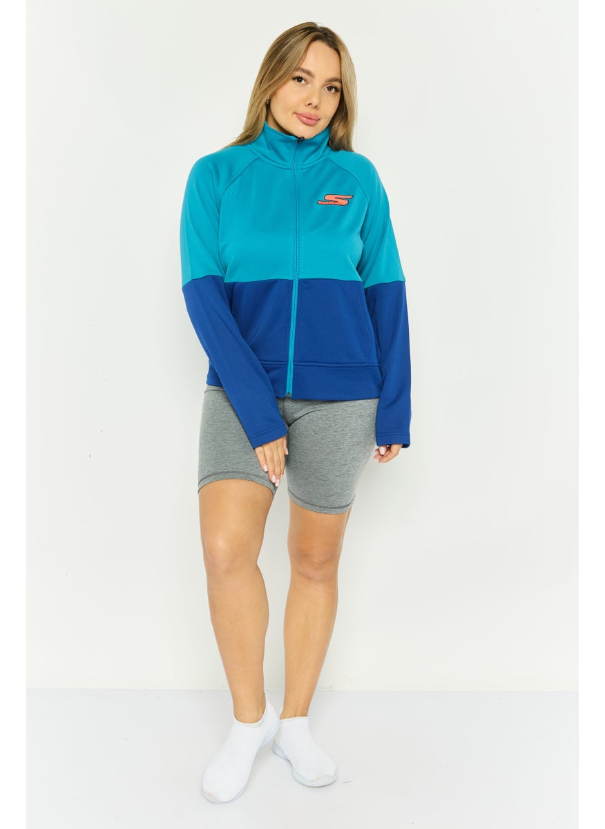 SKECHERS - Women Sportswear Fit Long Sleeves Training Sweatshirt, Blue - Image 1