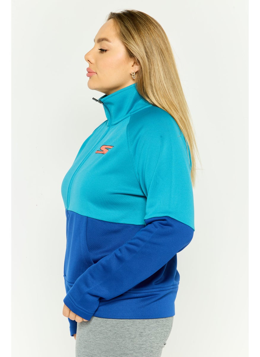 SKECHERS - Women Sportswear Fit Long Sleeves Training Sweatshirt, Blue - Image 1
