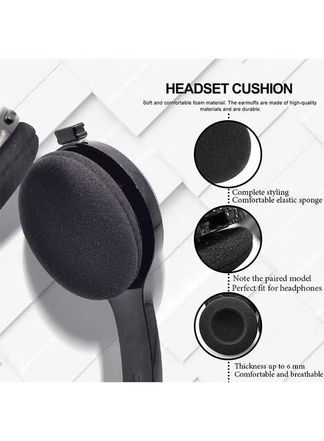 Foam Ear Pad Replacement Cushions Headphone Earphone Headset Disposable Sponge Covers 10 Pairs 60mm 2.4" Replacement Foam Ear Pud Earpads Sponge Cushion Covers Headset Black  - Image 5