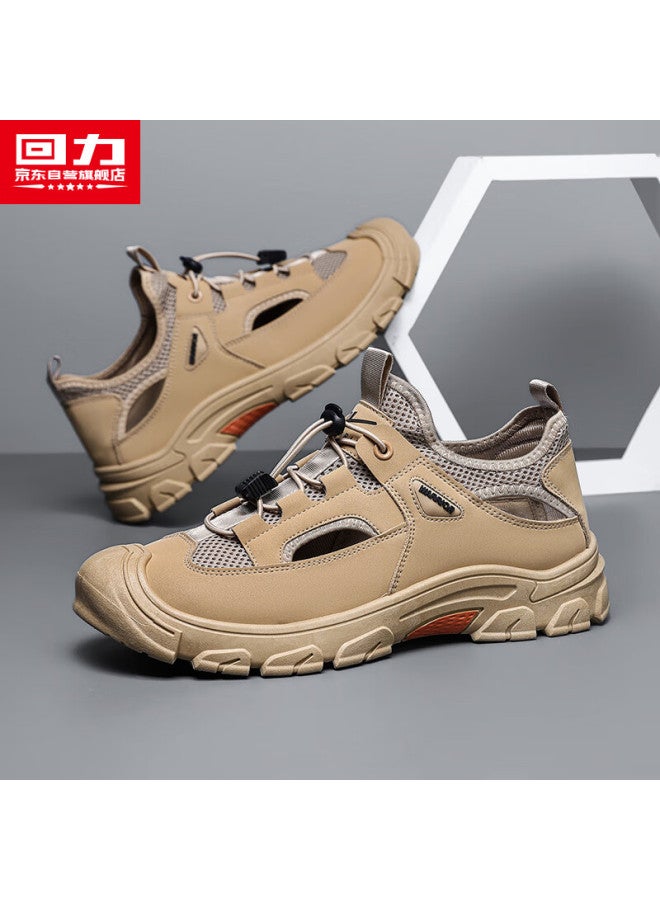 Warrior Official Men's Shoes Autumn New Mesh Casual Sandals Khaki Size 42