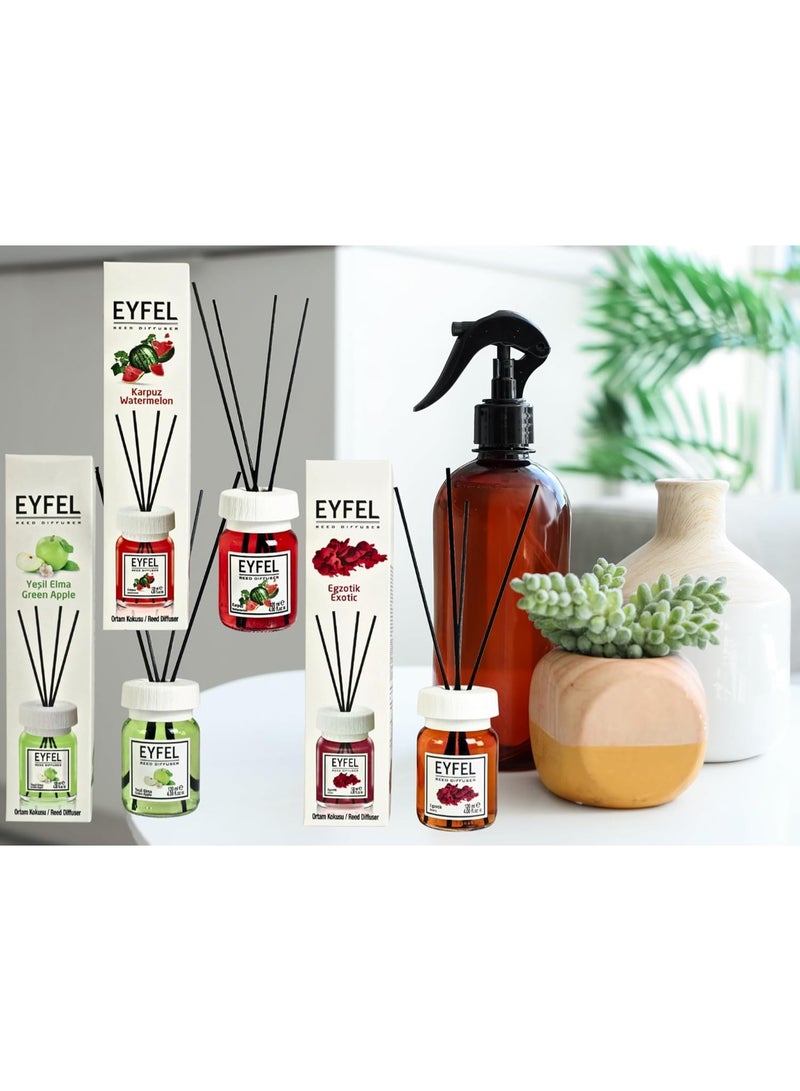 EYFEL معطر هواء ريد ديفيوزر باقة إيفل، 120 مل | عطر منزلي فاخر برائحة زهرية تدوم طويلاً | ديكور أنيق للمنزل والمكتب - Image 3