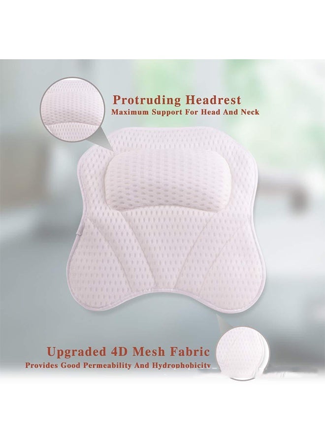 وسادة حوض استحمام مريحة 4D شبكية هوائية شبكية 4D لدعم الرقبة والظهر في حوض الاستحمام - Image 2