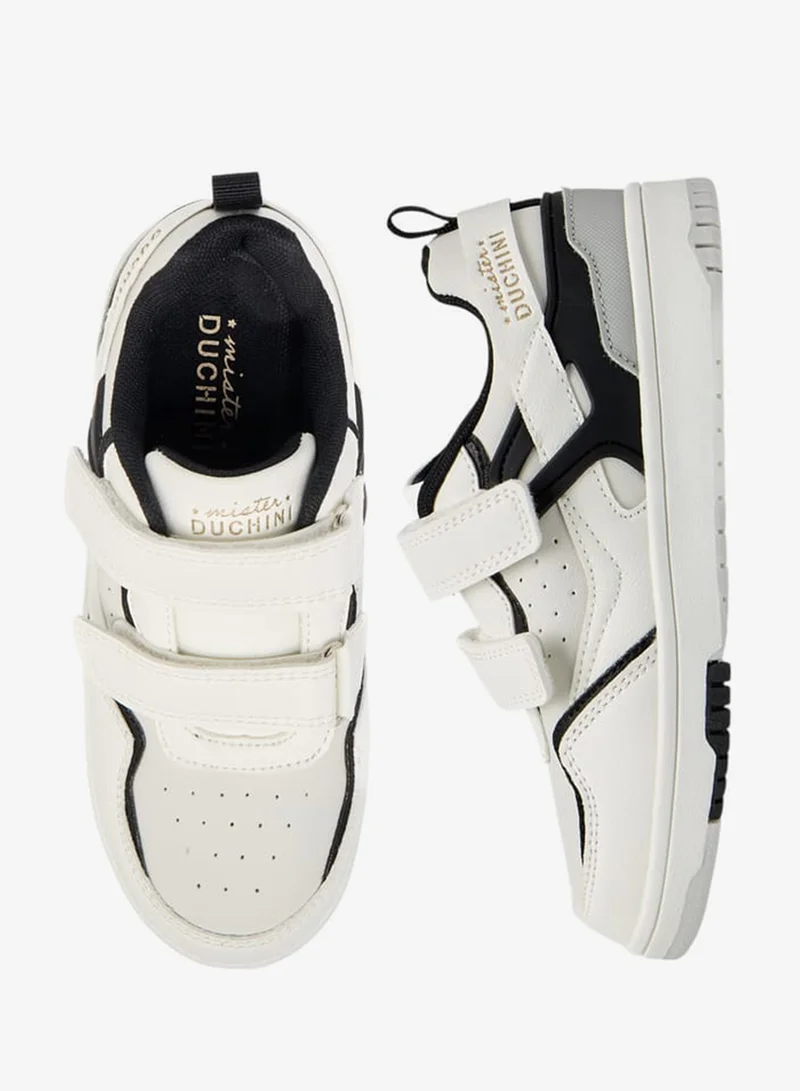Mister Duchini Boys Panelled Sneakers With Hook And Loop Closure