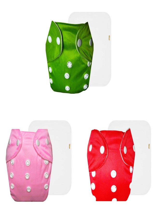 Dumbledo Lite Cloth Diaper with Cotton Insert (Pack of 3) | Hypoallergenic | Reusable & Washable | Quick Dry | Everyday Diapering Essential | 3 Months - 2 Years | Unisex Baby - Image 1