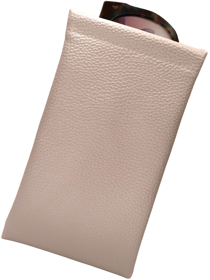 MyEyeglassCase MyEyeglassCase Soft Sunglasses Case Large Squeeze Top - Multifunctional Eyeglass Pouch w/Microfiber Cloth - Large Sunglass Cases - Soft Glasses Sleeves for Men & Women (CT8 Pearl)  - Image 1