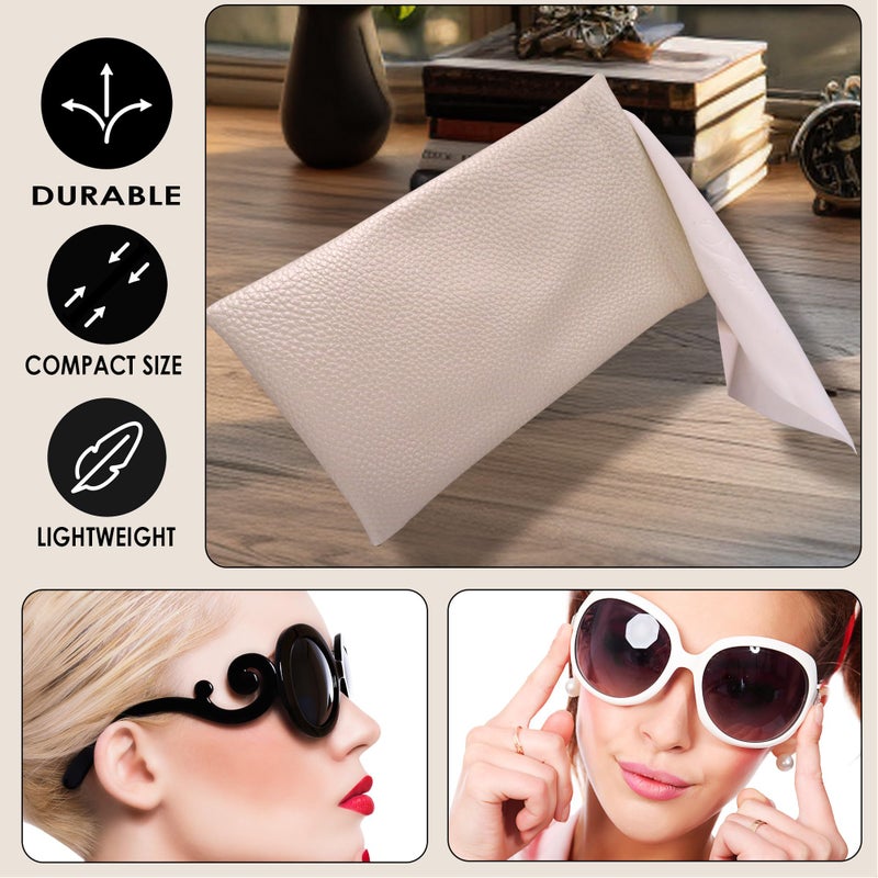 MyEyeglassCase MyEyeglassCase Soft Sunglasses Case Large Squeeze Top - Multifunctional Eyeglass Pouch w/Microfiber Cloth - Large Sunglass Cases - Soft Glasses Sleeves for Men & Women (CT8 Pearl)  - Image 5