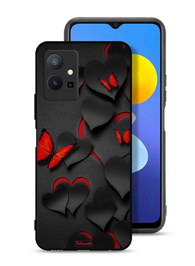 Tolwak Vivo T1 5G Protective Case Cover Hearts And Butterflies Pattern - Image 1