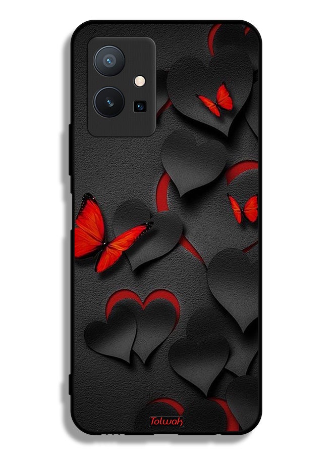 Tolwak Vivo T1 5G Protective Case Cover Hearts And Butterflies Pattern - Image 2