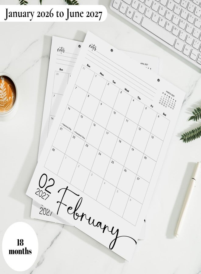 Paper Play Magnetic Calendar for Fridge January 2026 to June 2027, 13.5x11 Inch 18 Months Magnetic Fridge Calendar, Large Writing Blocks with Holidays - Image 4