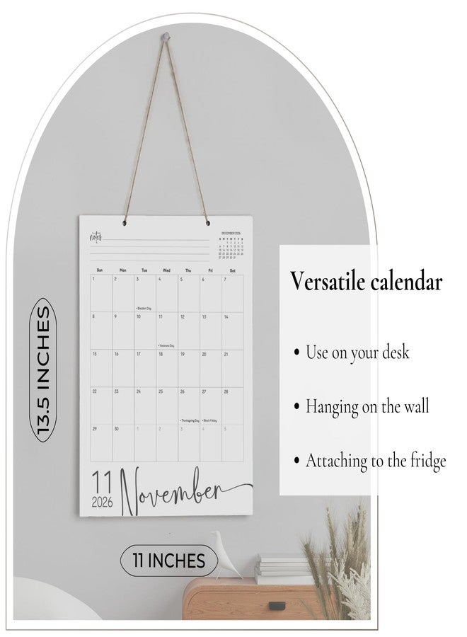 Paper Play Magnetic Calendar for Fridge January 2026 to June 2027, 13.5x11 Inch 18 Months Magnetic Fridge Calendar, Large Writing Blocks with Holidays - Image 3