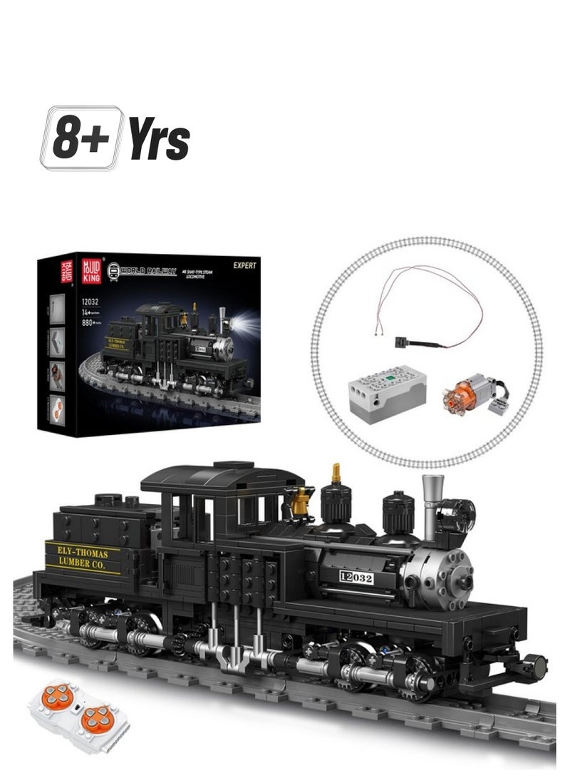 mould king Shay-Type Steam Locomotive Building Set With Led Lighting, Remote/App Control Model Train Block Kit With Tracks, Engineering Toy Kit For Adults (880 Pcs) - Image 1