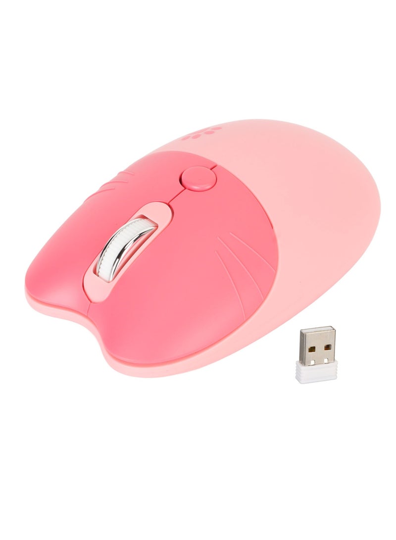 AROAQ Cat Wireless Mouse, Lightweight And Portable Soundless Mouse, 3 Levels DPI Ergonomic Design Computer Mouse, Durable Comfortable Gaming Mouse For Laptop Computer, (1pc, Pink) - Image 1