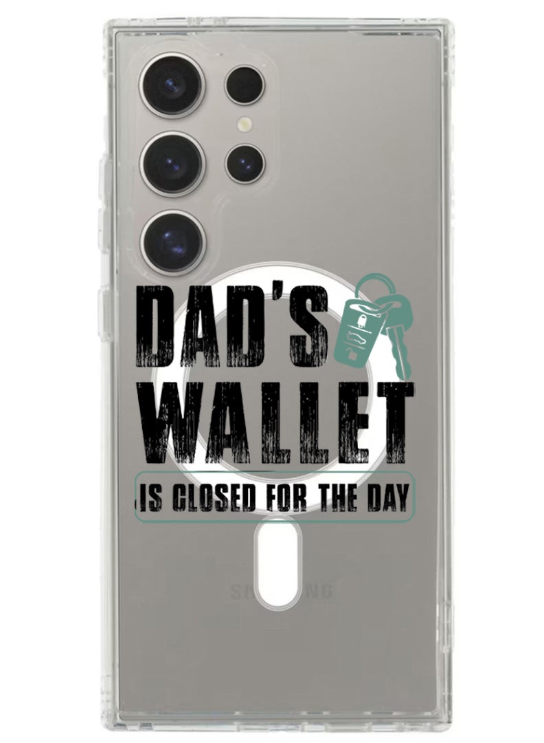 Theodor Magnetic Case for Samsung Galaxy S24 Ultra 6.8-inch Compatible with MagSafe Wireless Charging, Shockproof Phone Bumper Cover Dads wallet Black - Image 1