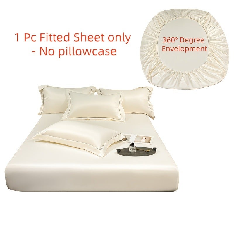 Cooling Bed Sheet for Hot Sleepers, Summer Breathable Mattress Protector with 360° Elastic - Cooling Fabric, 9 Colors, Anti-Wrinkle Fade & Shrink, Machine Washable - Image 1