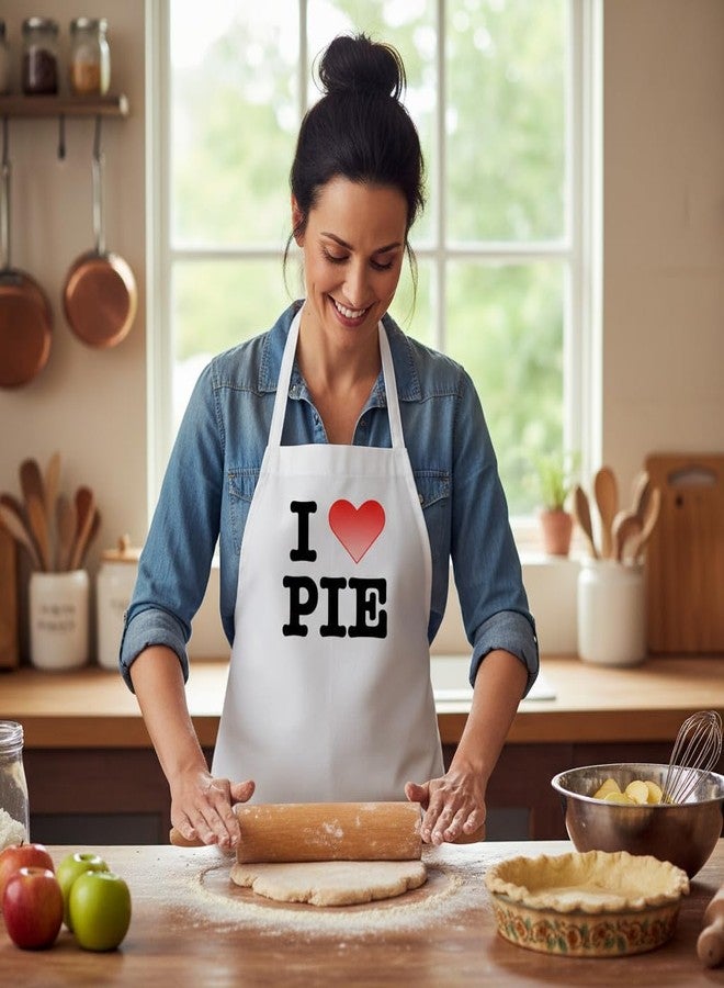 CoolAprons Funny Chef Apron I Love Pie, White Baking Aprons, Kitchen Gift For Bakers - Image 2