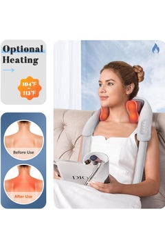 PENG GENERAL Shiatsu Neck and Shoulder  Massager with Heat for Pain Relief Deep Tissue, Massage at home for Muscle Relaxation (Grey)  - Image 5