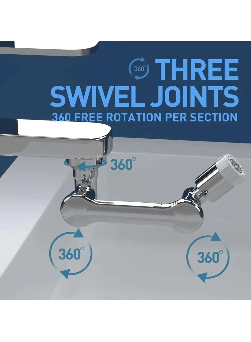 F.A.M.S 1080° Rotating Stainless Steel Faucet Extender Aerator,Universal Splash Filter, Big Angle Swivel Faucet Aerator Sink Face Wash with 2 Water Outlet Modes - Image 5