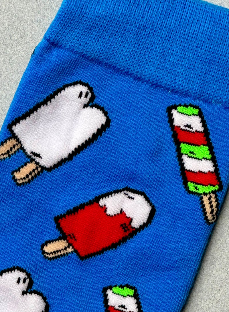 The Socks Hype 2 Pairs Cotton Soft Funny Popsicle Socks for Men Women | Casual & Colorful Year-Round Socks | Comfortable Crew Socks with Playful Popsicle Design | Suitable for 35-42 Sizes - Image 2