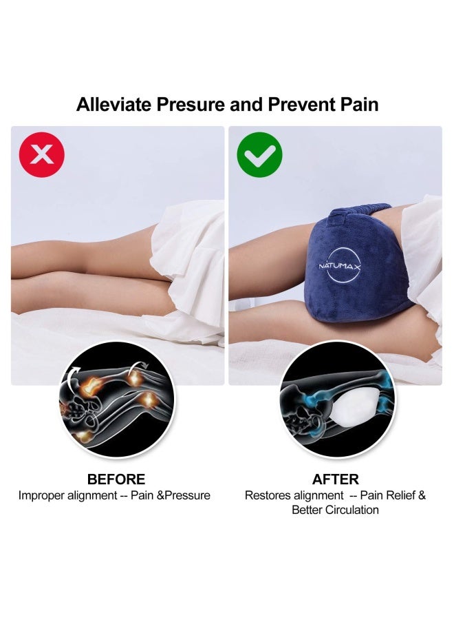 Knee Pillow For Side Sleepers Sciatica Pain Relief Back Pain Leg Pain Pregnancy Hip And Joint Pain  Memory Foam Leg Pillow Free Sleep Mask And Ear Plugs - Image 3