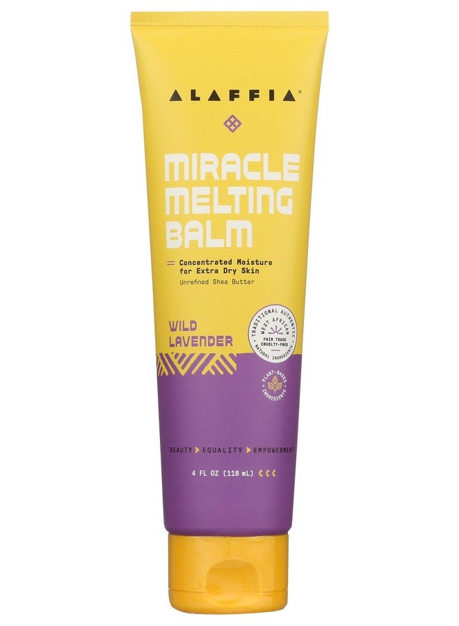 Alaffia Wild Lavender Scented Melting Miracle Balm Natural 4 Fluid Ounces (Pack Of 4)
