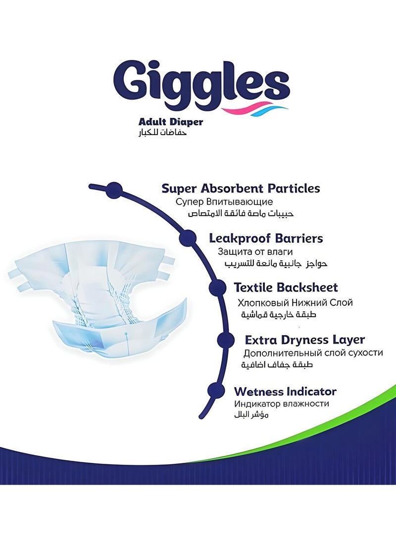 Giggles Adult Diapers – Unisex, Super Absorbent, Size XL – 30 Pieces - Image 2