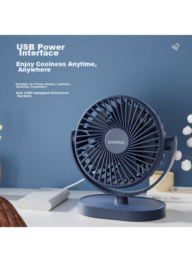 Konka Usb Mini Fan / Small Electric Fan / Portable Fan / Desk Fan, Car Wall-mounted Fan, Office Student Dormitory Bedside Fan, Portable Handheld Fan, Mini Desktop Fa - Image 3